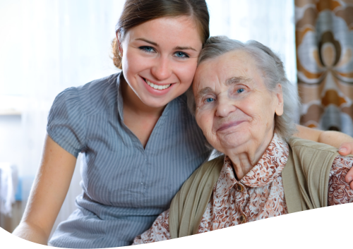 Caregiver and an elderly